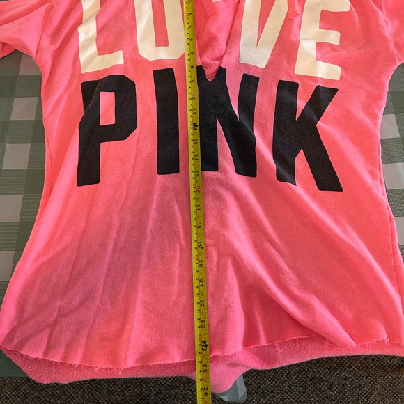 Victoria's Secret VS PINK Pullover V-Neck Hoodie Hot Pink Medium LG - Picture 5 of 7